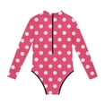 thumbnail image 4 of Swimsuit for Girls, Long Sleeve One Piece Rashguard, Solid Color Beach Vacation Swimsuit for Kids 2-13 Years, 4 of 7