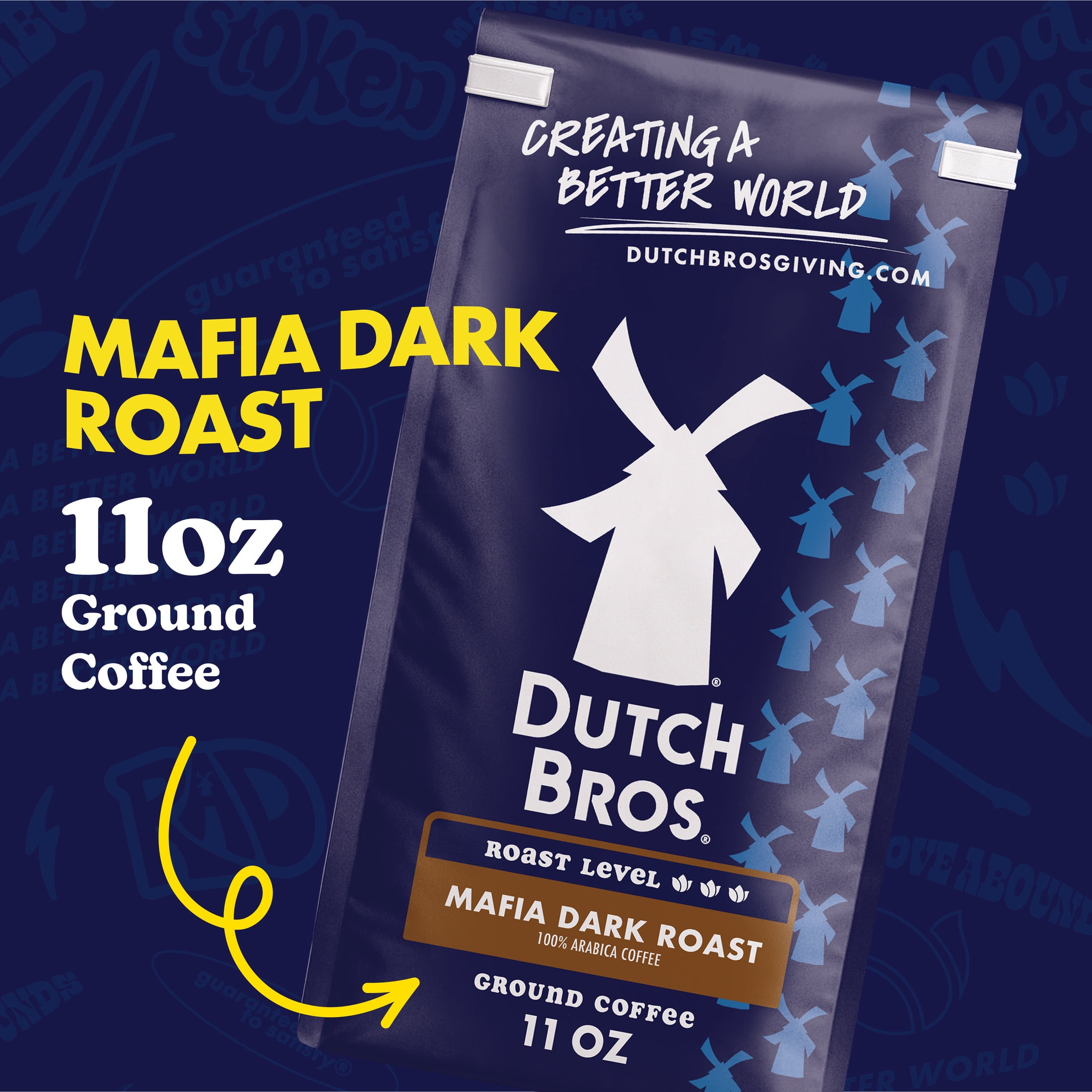 (6 pack) Dutch Bros® Mafia Dark Roast, Ground Coffee, Bagged 11oz