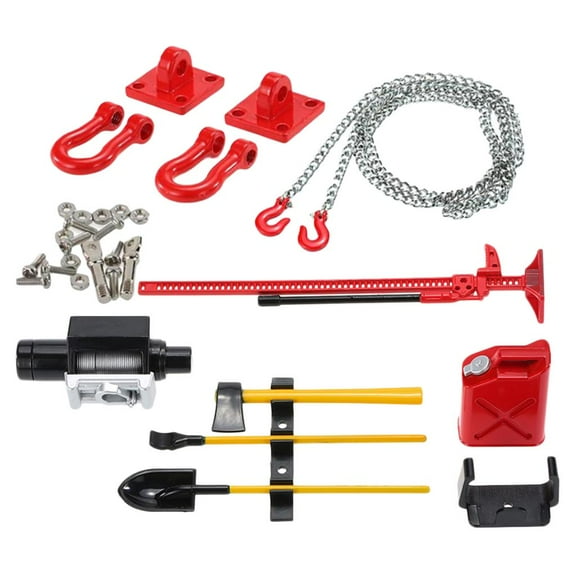 JWQFBC RC Climbing Truck Winch w/ Tow Hook Winch Chain for 1/10 SCX10 CC01 D90 D110 TF2