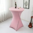 thumbnail image 2 of Fenull Cocktail Solid Color Polyester Round Banquet Stretch Table Cover (60×110cm) Pink,Table Cloth, 2 of 6