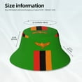 thumbnail image 3 of Unisex Flag Of Zambia Bucket Hat Fisherman Cap Reversible Travel Sunhat With Reflective Stripe, 3 of 7