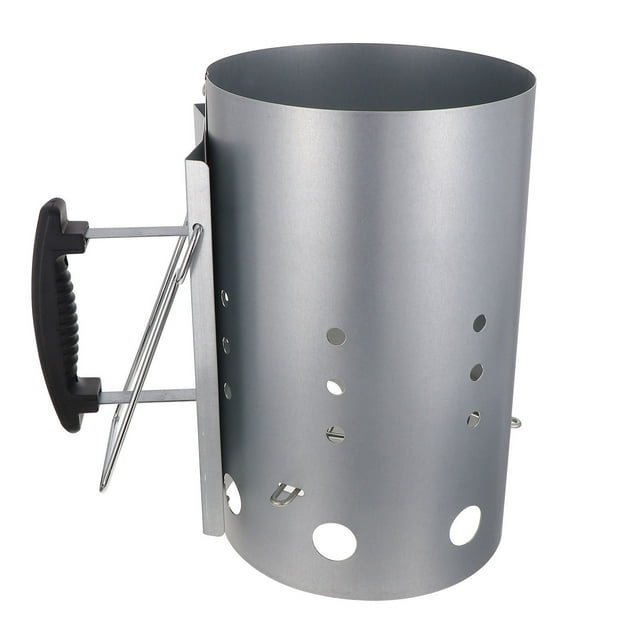 FUEENIRVA chimney starter for grill BBQ Fire Starter Silver for Campfire 1Set