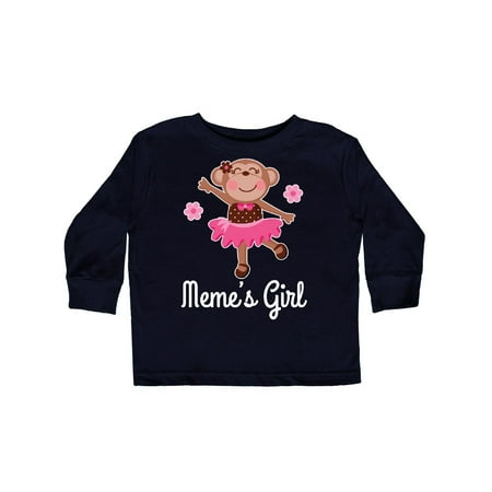 

Inktastic Meme Girl Ballerina Monkey Gift Toddler Toddler Girl Long Sleeve T-Shirt