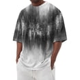 thumbnail image 3 of Mfakffe Mens Graphic Crewneck Tshirt Summer Plus Size Short Sleeve Lightweight Tops Gradient Color Casual Big and Tall Tees, 3 of 5