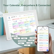 Tabwee 10.1 Inch WiFi Digital Calendar, Smart Touchscreen Interactive Display for Family Schedules Chore Chart, Meal Planner, To Do List, Smart Sync Switchable Digital Photo Frame w/Desk Stand