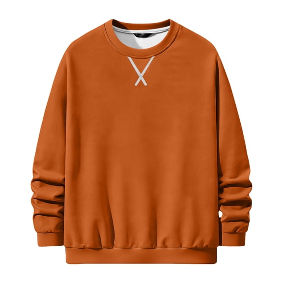 Mens Crewneck Sweatshirt Long Sleeves Casual Pullover Tops Loose Fit Soft Basic Sweatshirt, M