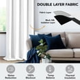 thumbnail image 5 of Deconovo 100% Blackout Curtains for Bedroom, Thermal Insulated, 2 Panels, 52"x95", Pure White, 5 of 8