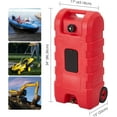 thumbnail image 3 of Royalbelle Réservoir de Transfert Utilitaire à Roues de 15 Gallons, avec Pompe Manuelle, Contenant Roulant Portable avec Boyau de 10 Pieds pour Équipement, Tracteurs, Bateaux, Jet-Ski, Rouge, 3 of 8