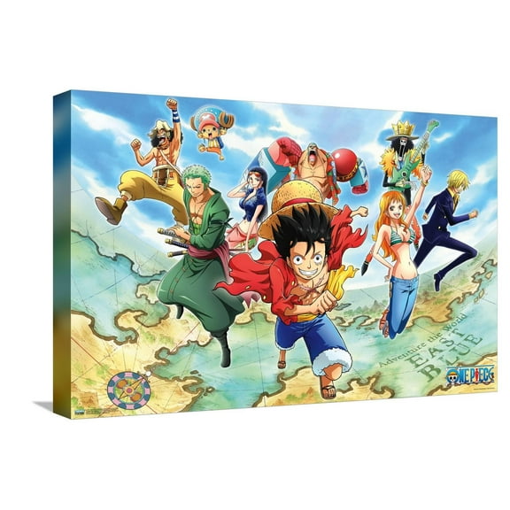 One Piece: Fishman Island - Crew East Blue Canvas Wall Poster, 14.725" x 22.375"