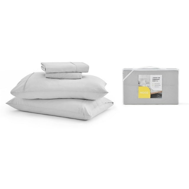 Juego De Sábanas Nooz Microfibra Tamaño Individual gris