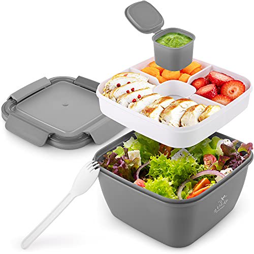Contenedor de Ensalada Zulay de 52 oz para el Almuerzo - A Prueba de Fugas