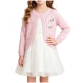 thumbnail image 4 of Afuyipoi Girls 100% Cotton Knit Cardigan Sweater Light Layering Top for Kids Size 6M-10Y Spring Summer Comfort Pink Size 9-12M, 4 of 9