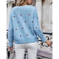 thumbnail image 4 of Sweaters for Women Valentine's Day Cute Heart Print Warm Pullover Sweaters Casual Knitted Sweater Shermie, 4 of 6