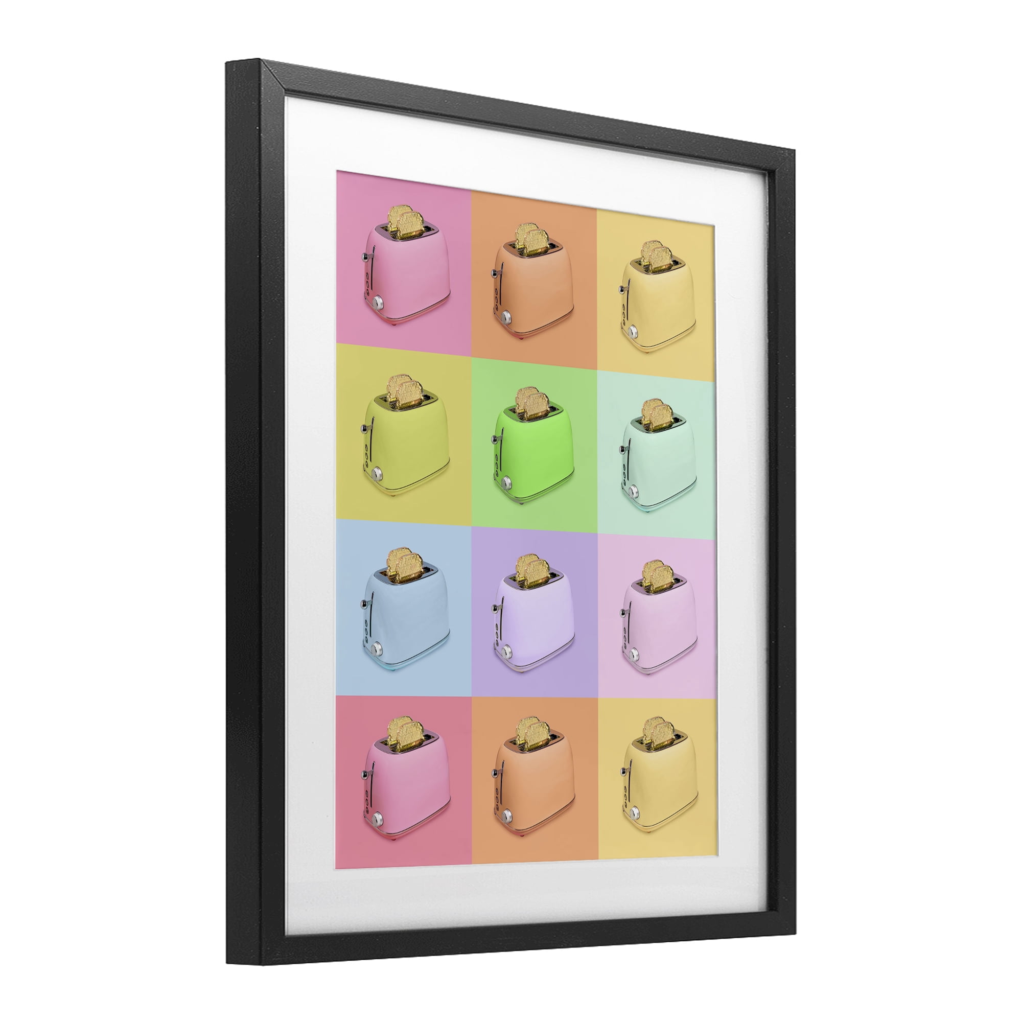 Stupell Industries Golden Disco Toaster Collage Black Framed Print Under Glass, design by LISH Creative