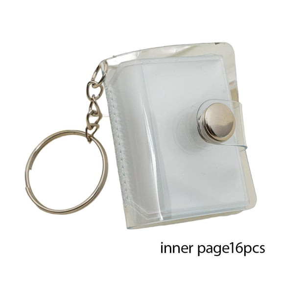 Mini Photo Album Key Chain 16 Pockets Photos Storage Holder with Keychain for Pictures Valentines Day Gift Wedding,