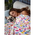 thumbnail image 3 of Colorful Polka Dot Twim Size Flat Sheet, Wrinkleproof & Fadeproof Cooling Flat Bed Sheet Only, Rainbow Watercolor Polka Dots Breathable Soft Bedding Top Sheets 66 x 96 Inches, 3 of 8