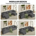 thumbnail image 4 of Advwin 100" Corduroy Modular Sectional Sofa, L-Shaped Oversized Upholstered Boneless Cloud Couch with Deep Seat & Throw Pillows for Living Room, No Assembly, Gray, 4 of 12