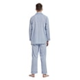 thumbnail image 6 of Amaxer Mens Cotton Pajama Set Cozy Button Up Sleepwear with Pockets Long Sleeve Lounge Wear Blue white Stripes L, 6 of 7