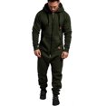 thumbnail image 1 of LAICAIW Combinaison à Capuche pour Hommes, Pyjama une Pièce à Fermeture Éclair, Combinaison de Jogging, 1 of 6