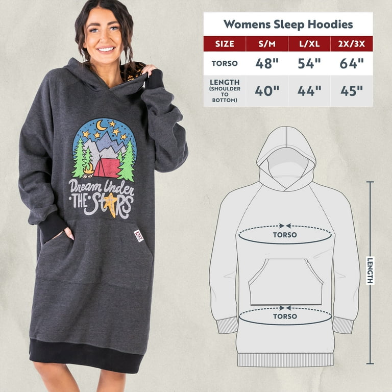 LazyOne Oversized Hoodie Sweatshirt, Comfortable Loungewear LazyOne Oversized Hoodie Sweatshirt, Comfortable Loungewear