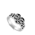 thumbnail image 4 of Victorian Filigree Vintage Heart Promise Ring .925 Sterling Silver Jewelry Female Male Unisex Size 6, 4 of 4