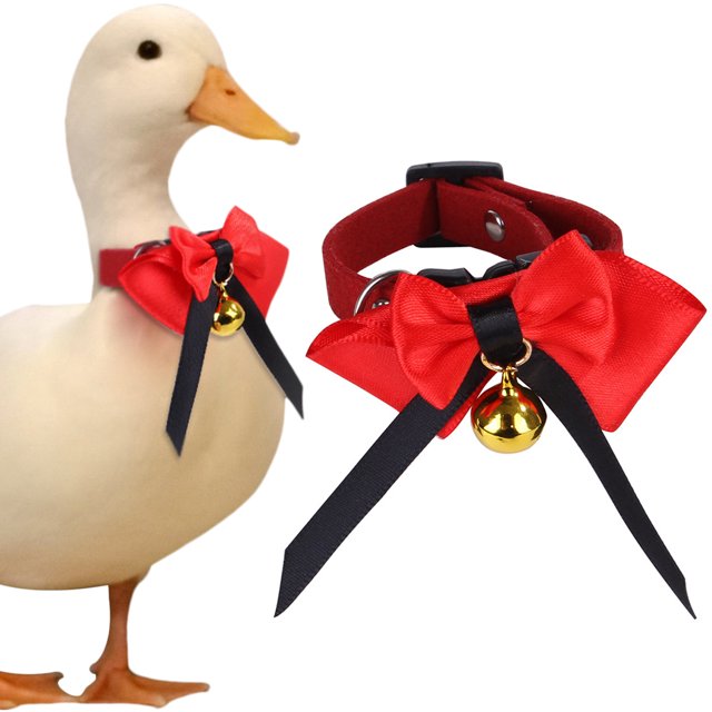 Pet Collar Decorative Adjustable Bell Decor Pet Bow Tie for Chicken Duck Goose