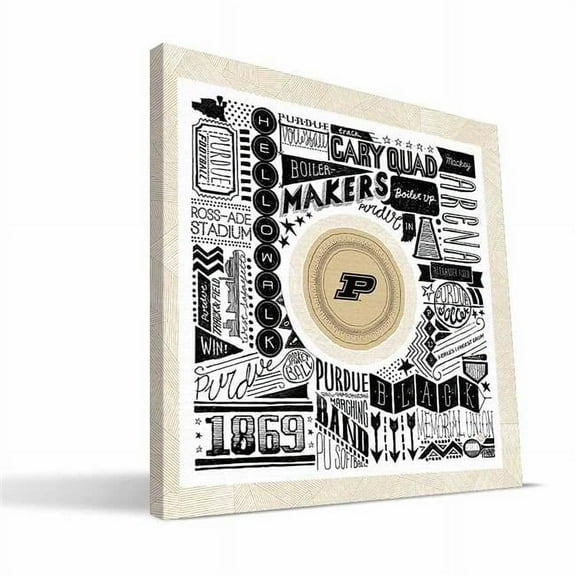 Paulson Designs  Purdue Pictograph Canvas, 24 x 24 in.
