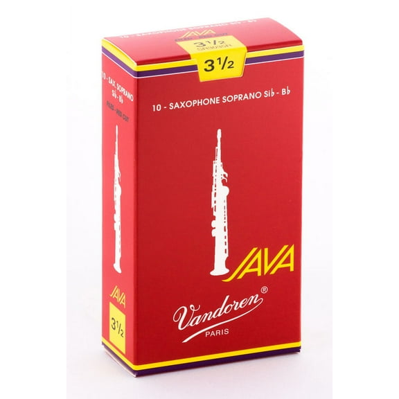 Vandoren Soprano Sax Java Red Reeds Strength #3.5; Box of 10