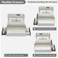 thumbnail image 7 of Juiluna Full Bed Frame with Storage Headboard, Kids Bed Frame with 2 Drawers, Boucle Upholstered Platform Bed with Bookcase, No Box Spring Needed, Easy Assembly,Grey, 7 of 7