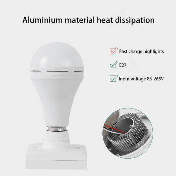 Camping Lantern & Stall Light, Rechargeable LED Bulb with Hook,Ultra-bright and long-lasting battery life , E27 Screw Socket for Outdoor Emergency, Power Outage, Tent, Van, Night Market