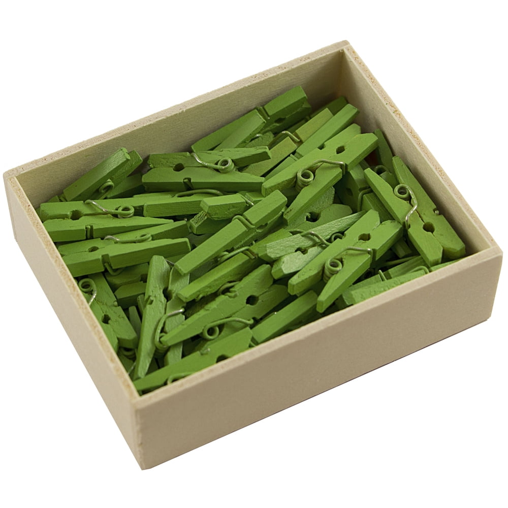 JAM Wood Clothespins, Green, 50/Pack, Small 7/8 Inch Clips Walmart
