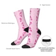 thumbnail image 4 of Balery Pink Scarf Snowman Pattern Crew Socks Unisex– Soft & Breathable Socks for Men & Women, One-Size Fits Most (US 5-11), Comfortable & Durable for Daily Wear, 4 of 6