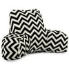 Majestic Home Goods Indoor Outdoor Black Chevron Reading Pillow with Arms Backrest Back Support for Sitting 33 in L x 6 in W x 18 in H