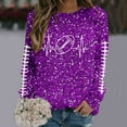 thumbnail image 5 of Womens Sequin Football Sweatshirts 2025 Game Day Long Sleeve Baseball Graphic Tops Fall Winter Casual Crew Neck Pullover Blouses, 5 of 5