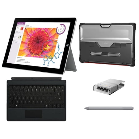 Used Microsoft Surface 3 Tablet 4GB 64GB Windows 10 Keyboard, Pen, Tips, STM Case (Grade B - Used)