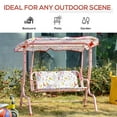 thumbnail image 5 of Outsunny Kids Porch Swing, Outdoor 2-Seat Patio Chair, Toddler Glider with Adjustable Canopy, Seat Belt for Garden Backyard Rabbit Pattern, 5 of 9