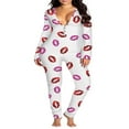 thumbnail image 2 of Pyjama à Rabat pour Femmes Boutonné devant Combinaison Adulte une Pièce Vêtements de Nuit, 2 of 3