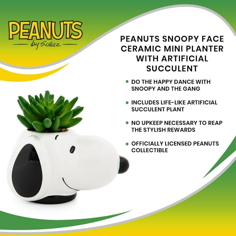 スヌーピー　セラミック Peanuts Snoopy Face Ceramic Mini Planter with Artificial