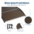 thumbnail image 6 of Kicctian 40''x40'' Outdoor Window Door Awning Canopy, with Polycarbonate Cover & Plastic Steel Brackets, Weather-Resistant Door Canopy for Porch, Patio, Window, Brown, 6 of 7