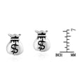 thumbnail image 5 of Whimsical Dollar Sign Money Bag .925 Sterling Silver Stud Earrings | Sterling Silver Stud Earring for Women | Minimalist Everyday Stud Earrings | Stud Earrings Jewelry, 5 of 5