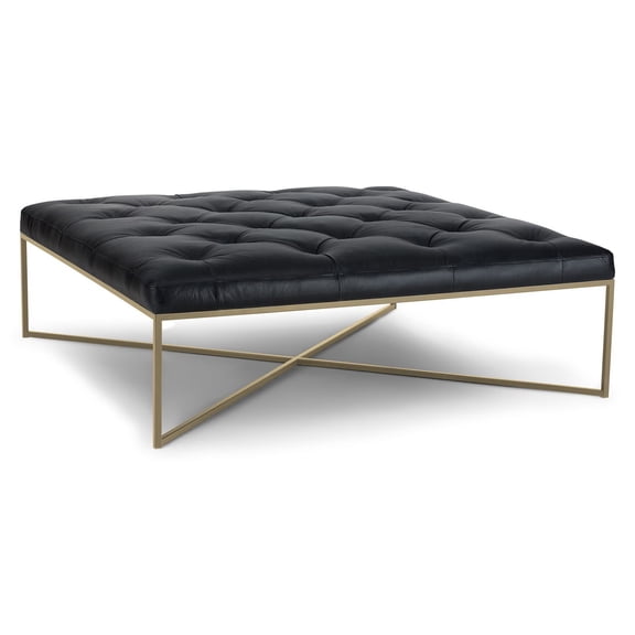 Sarek Leather Square Ottoman