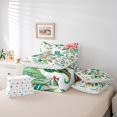 thumbnail image 6 of Manfei Tropical Botanical Flower 7-Piece Twin Bedding Sets,Rustic Floral Bedding Comforter Set,Green White Pink Sheet Sets For Girls,Ultra Soft Home Decor Reversible, 6 of 8