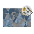 thumbnail image 4 of YFYANG Washable Heat-Resistant Placemats, 70% PVC/30% Polyester, Blue Abstract Mosaic Kitchen Table Mat, 12" x 18" 4 Pcs, 4 of 6
