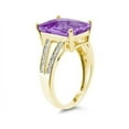 thumbnail image 2 of SZUL Women's Emerald Cut Amethyst and Diamond Ring 10k Yellow Gold, 2 of 3