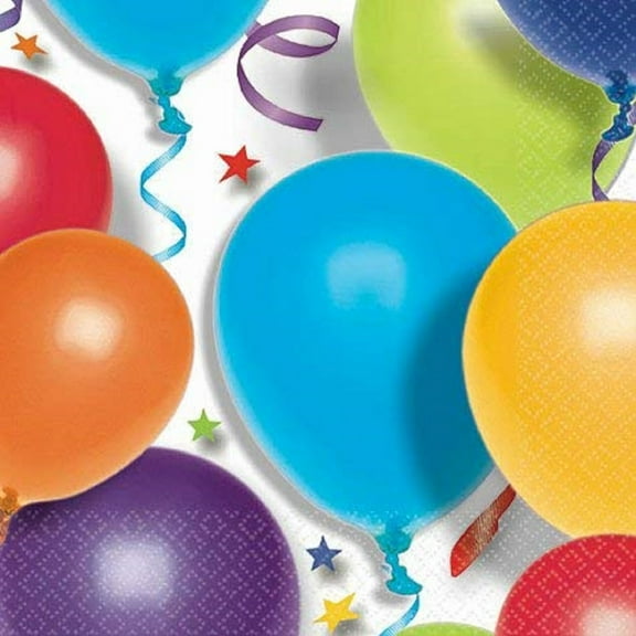Balloons & Stars Streamers Celebration Birthday Party Paper Luncheon Napkins