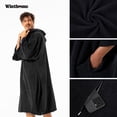 thumbnail image 3 of Winthome Surf Poncho Changing Towel Robe with Hood and Pocket,Changing Towel Poncho Quick Dry for Surfing Beach Swimming Outdoor Sports ( Black XL), 3 of 5
