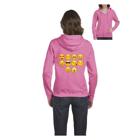 Womens Emoji Entourage Full-Zip Hooded Sweatshirt