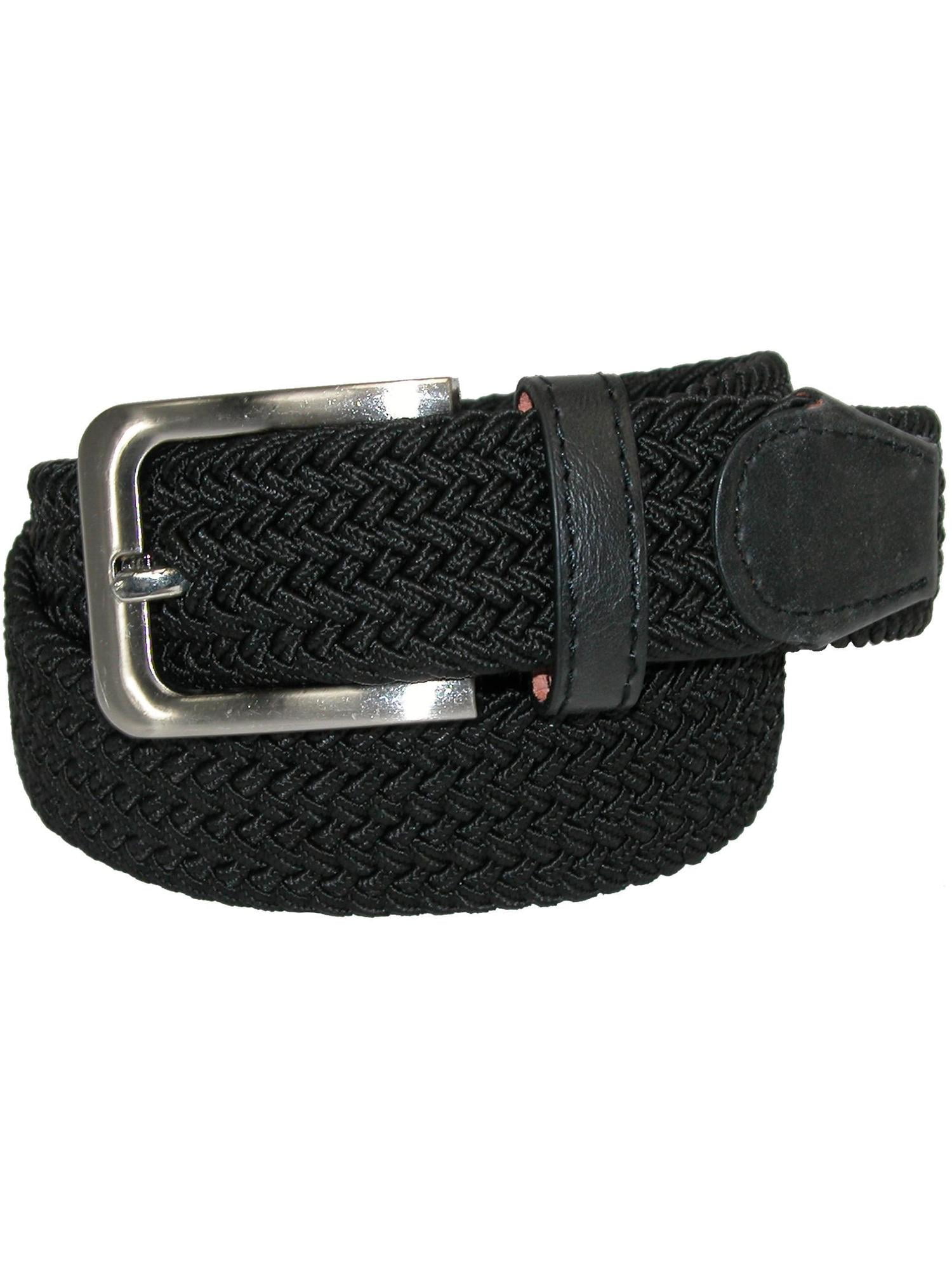 Men's Elastic Braided Stretch Belt with Silver Buckle - Walmart.com