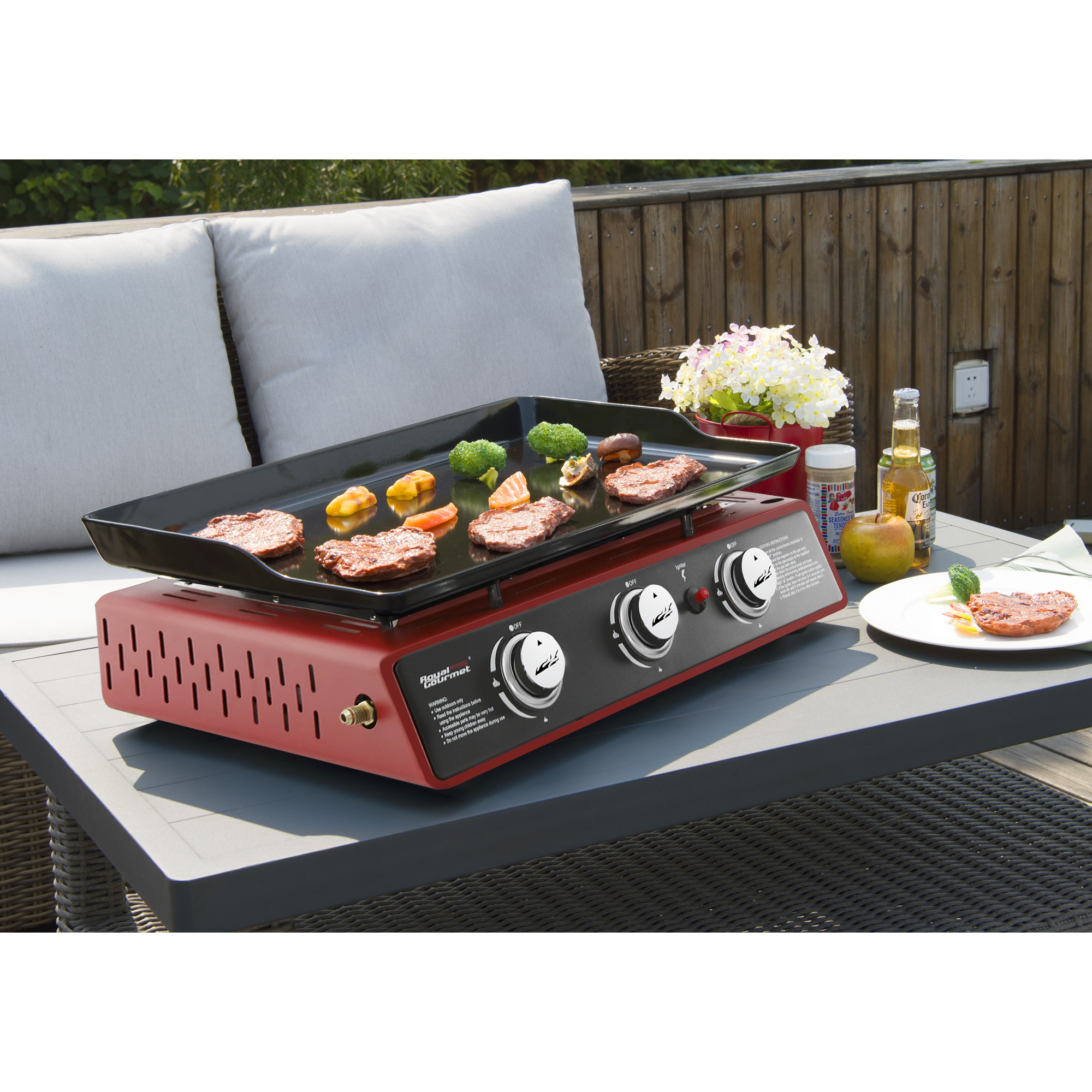 Royal Gourmet 3 Burner PD1301R Portable Tabletop 24" Gas Grill - image 5 of 6