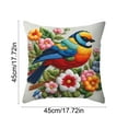 thumbnail image 4 of Retro Floral Bird Print Pillow Cover Velvet Cushion Case for Sofa Living Room Decor Simulated Embroidery Home Accent(D), 4 of 6